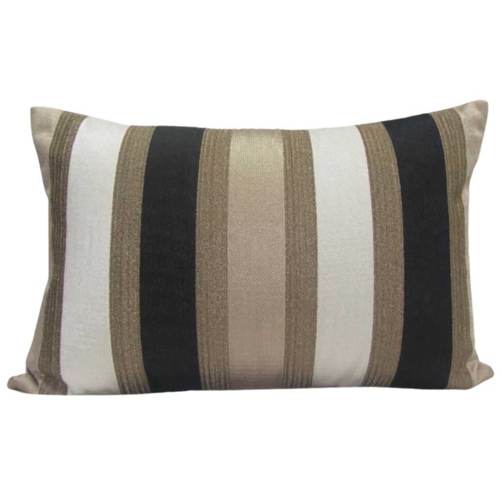 Sierkussen strepen goud zwart 40 x 60 cm