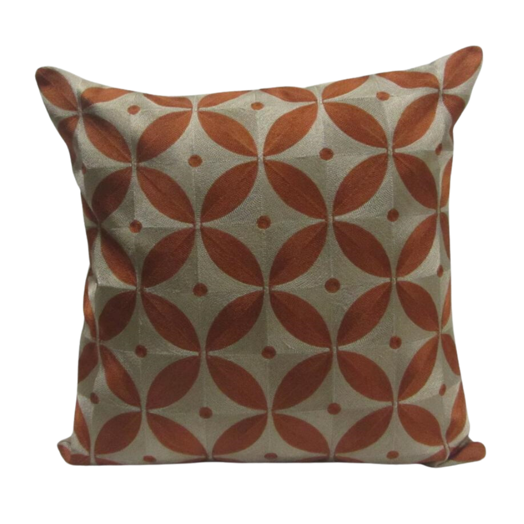 Sierkussen rondjes 50 x 50 cm rust