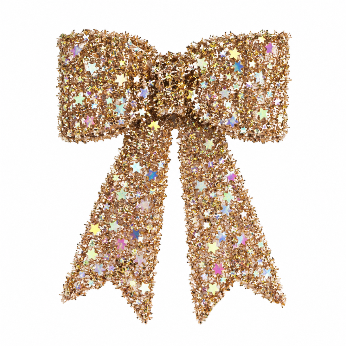 De Bosrand Kerststrik Glitter Champagne 18 x 23 cm