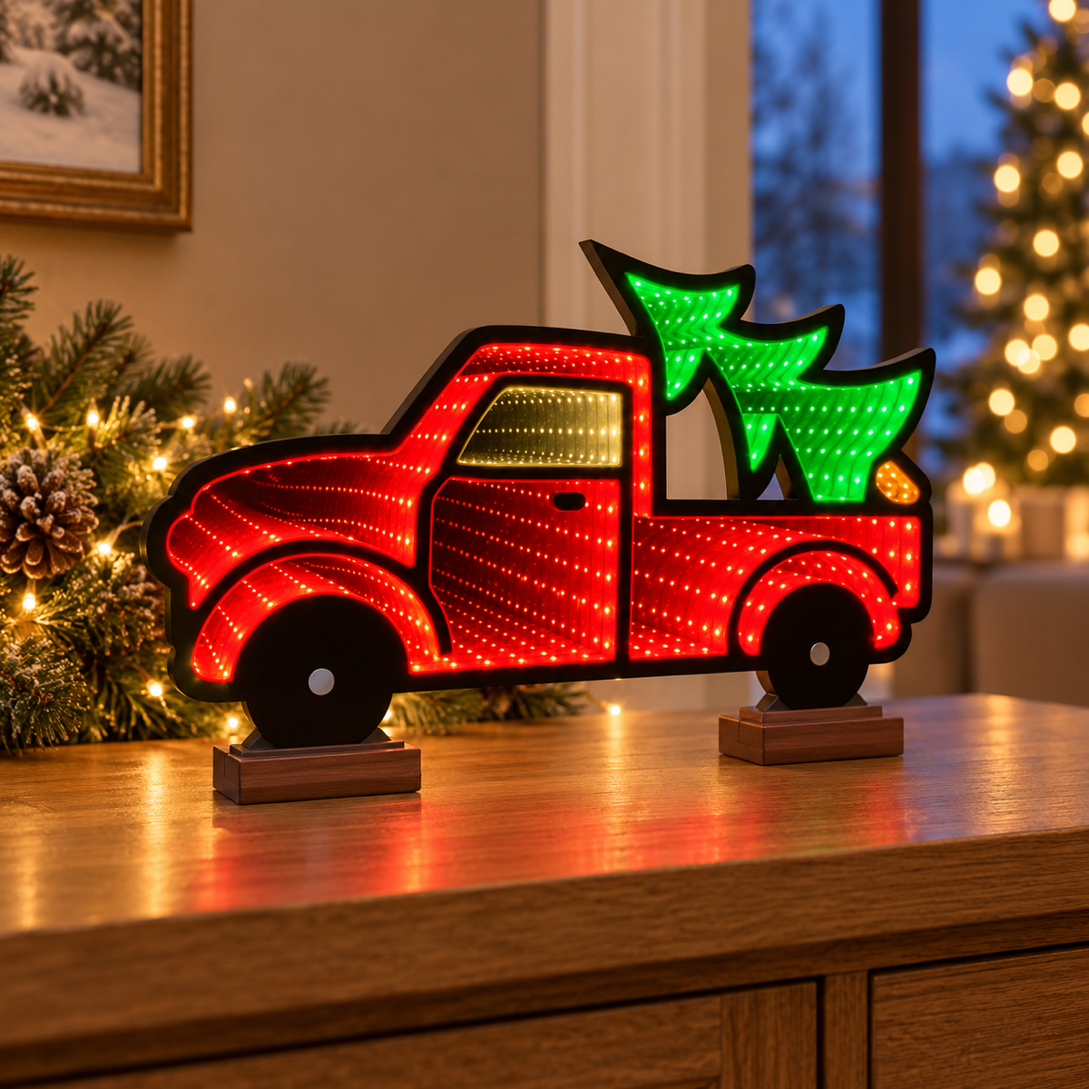 De Bosrand Verlicht Kerstfiguur Infinity Kersttruck 40 cm