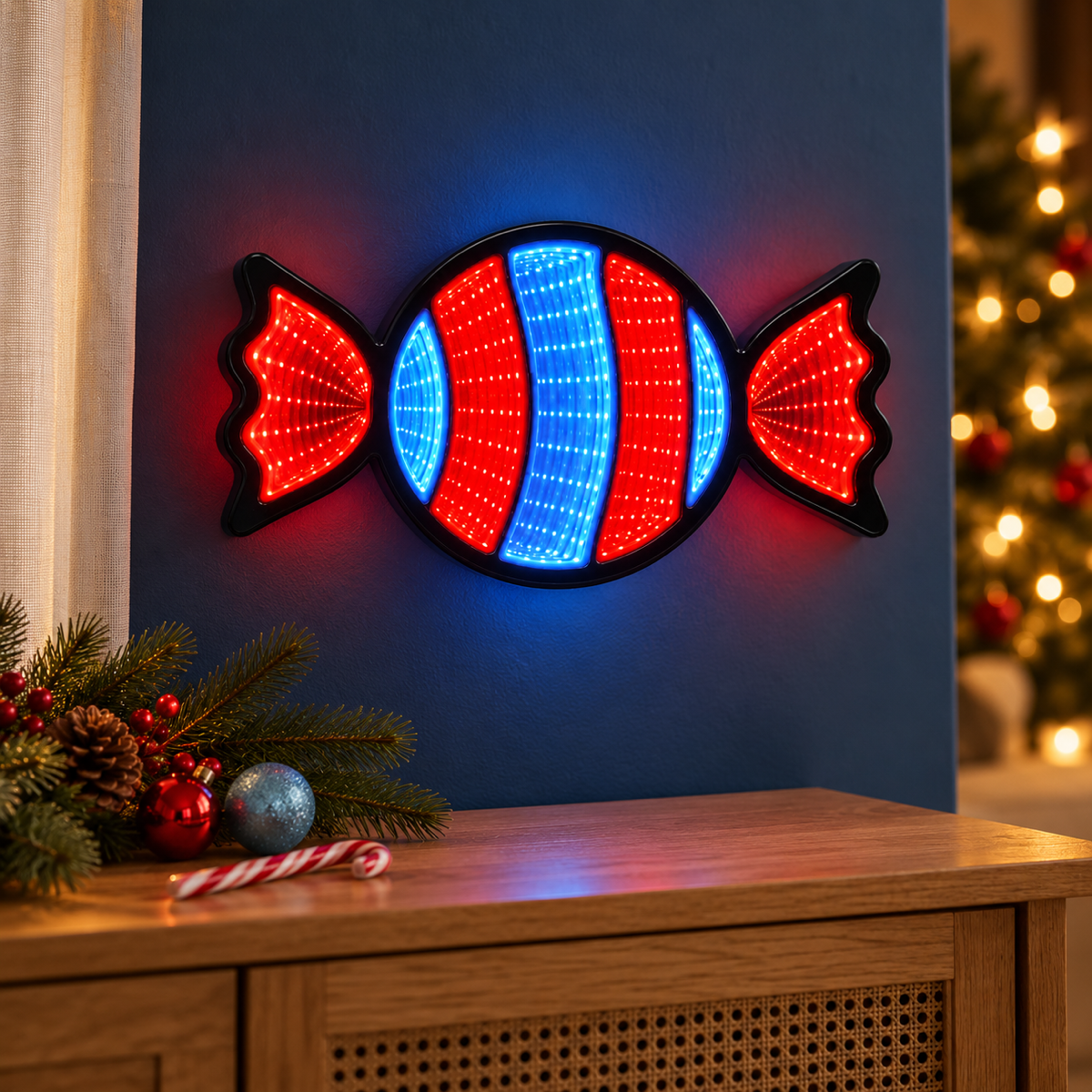 De Bosrand Verlicht Kerstfiguur Infinity Snoep 30 cm