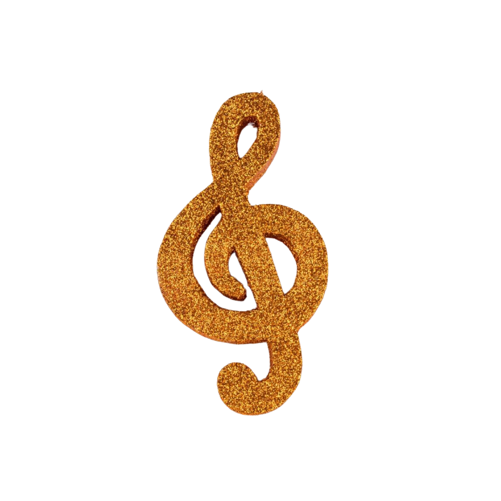 Muzieknoot hanger oranje 20 cm