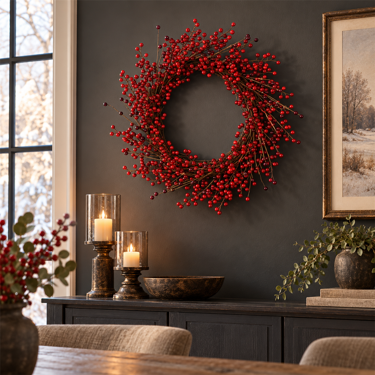 Krans bessen rood 50 cm