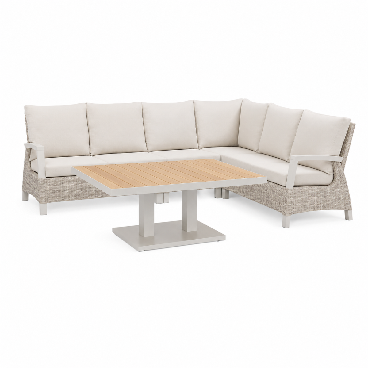Royal Seasons Loungeset 6-zits Athene met Verstelbare Tafel Zand
