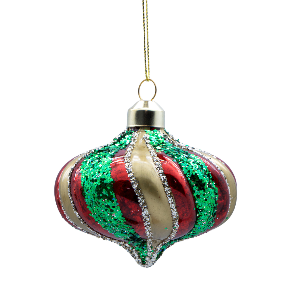 Kerstornament tol rood glas 8 cm