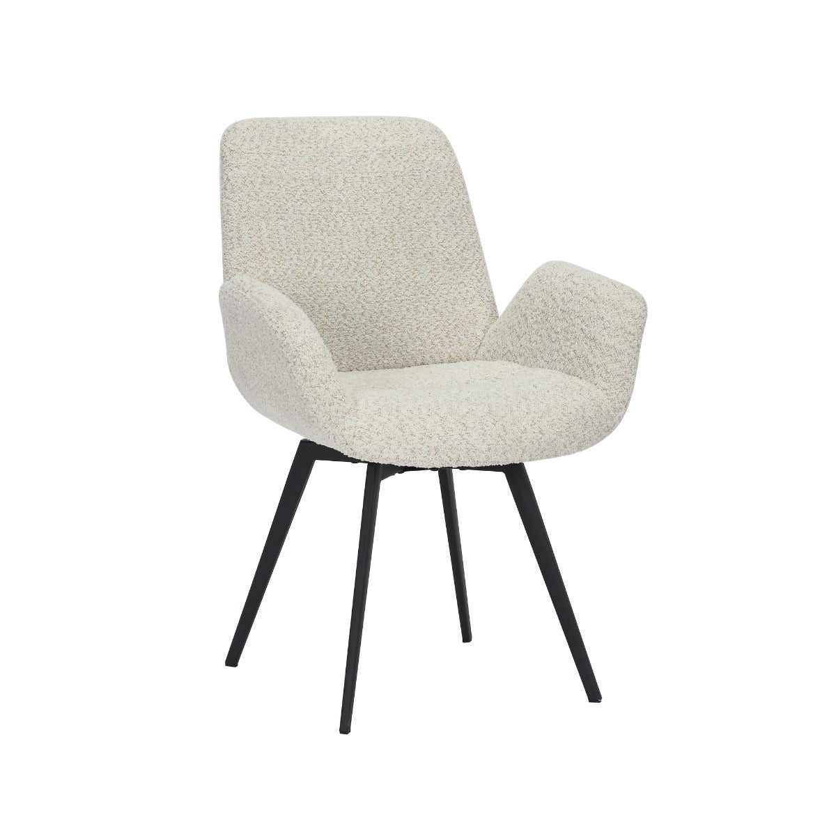 24Seven Eetkamerstoel Matteo Bouclé AR Offwhite 61 x 61 x 84 cm