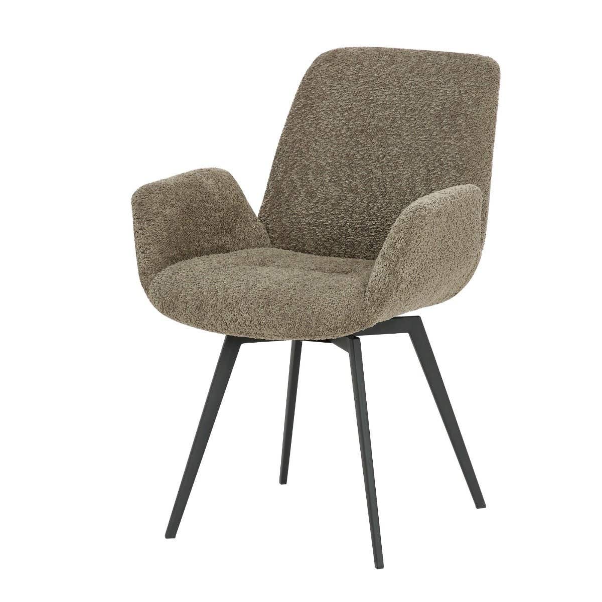 24Seven Eetkamerstoel Matteo Bouclé Liver Grijs 61 x 61 x 84 cm