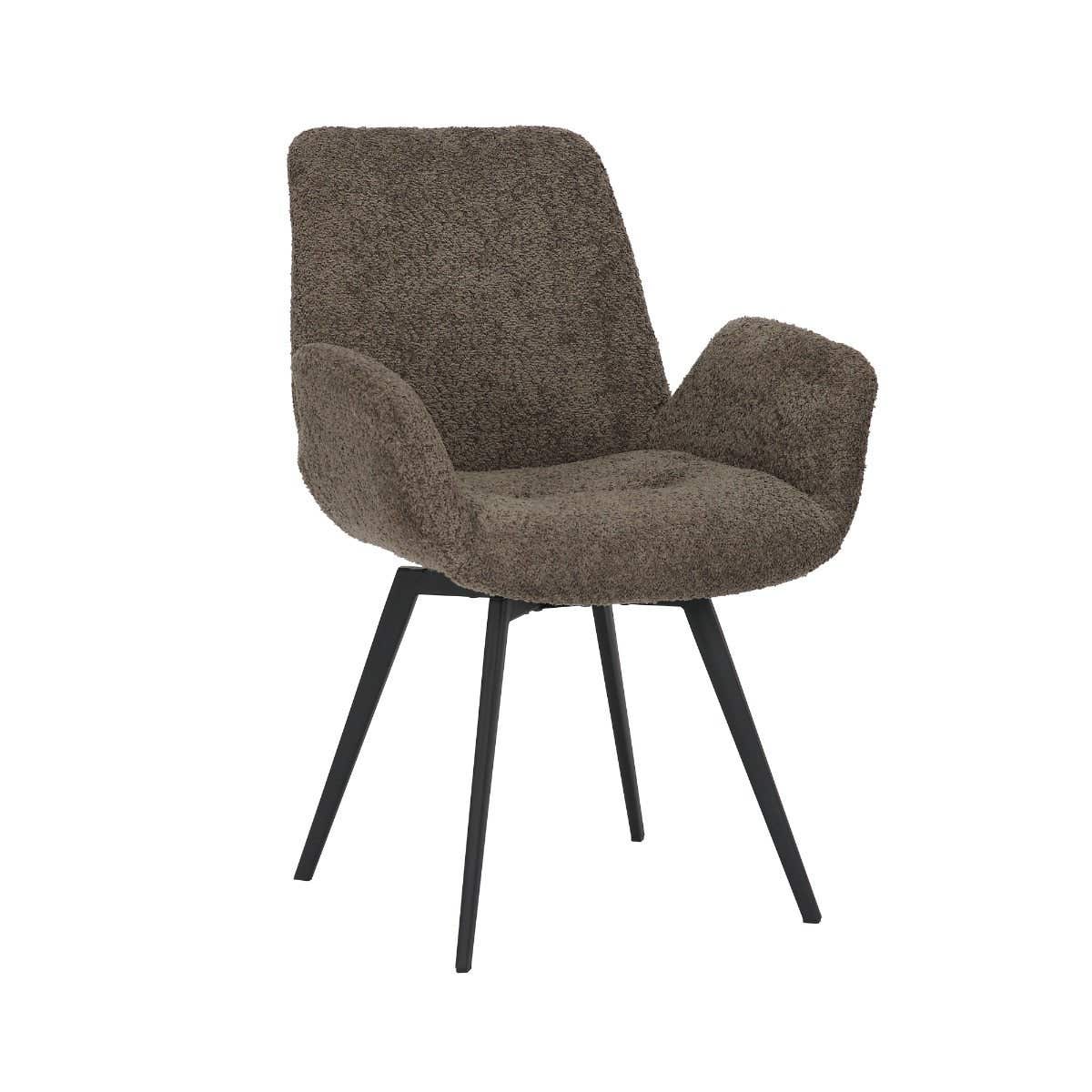 24Seven Eetkamerstoel Matteo Bouclé Taupe 61 x 61 x 84 cm