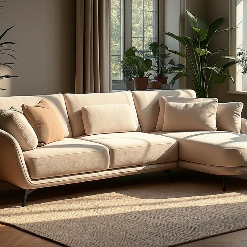 24Seven Hoekbank Lucca Driezits Rechts Beige 287 x 163 x 82.5 cm