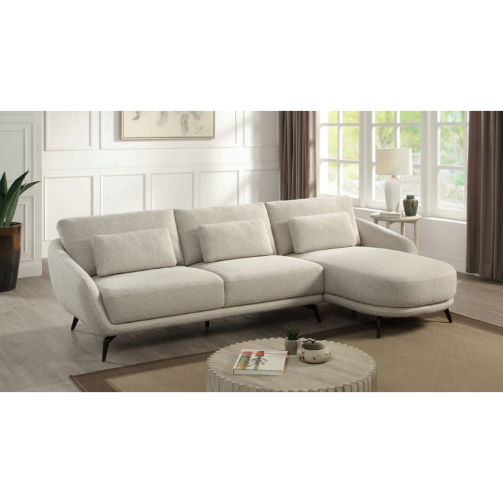 24Seven Hoekbank Lucca Driezits Rechts Beige 287 x 163 x 82.5 cm