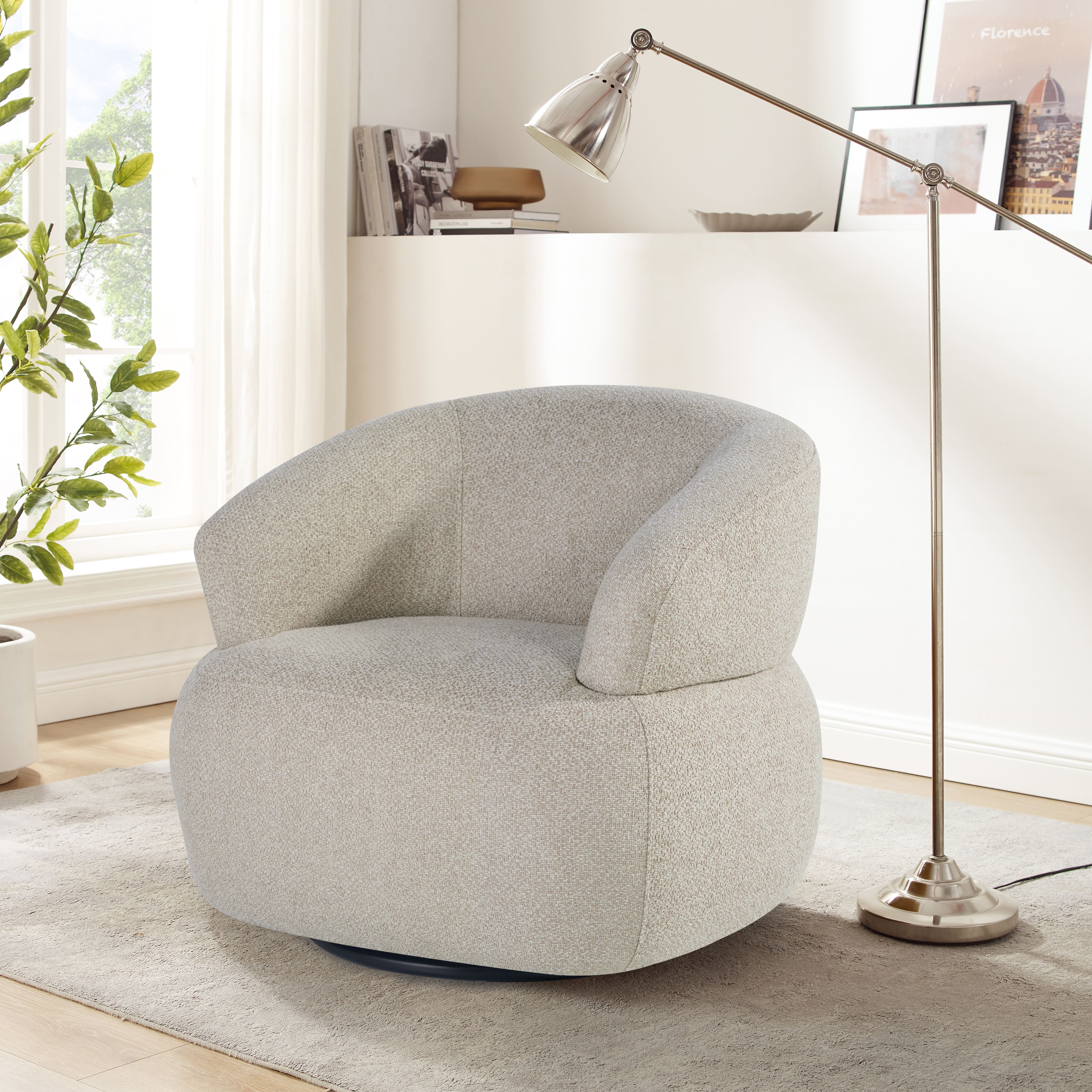 24Seven Draaifauteuil Positano Kaki Taupe 82.5 x 78.5 x 72.5 cm