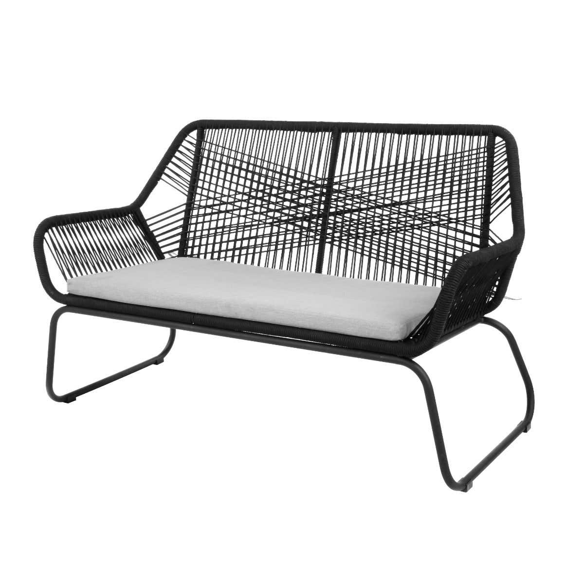 Ease up Loungebank 2-zits Napoli Zwart 130 x 62 x 81 cm