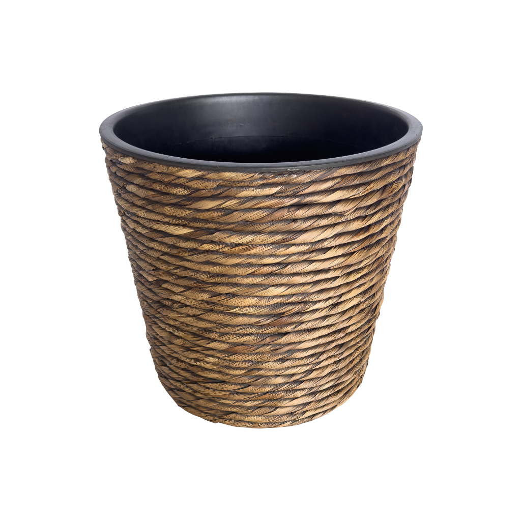 Pot twisted weave brown D 34 x H 31