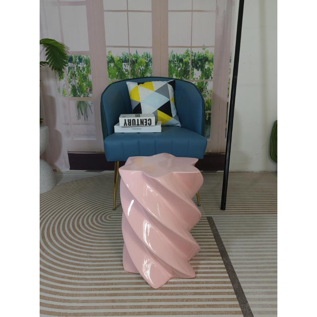 Bijzettafel Swirl Pink 32 x 42 cm