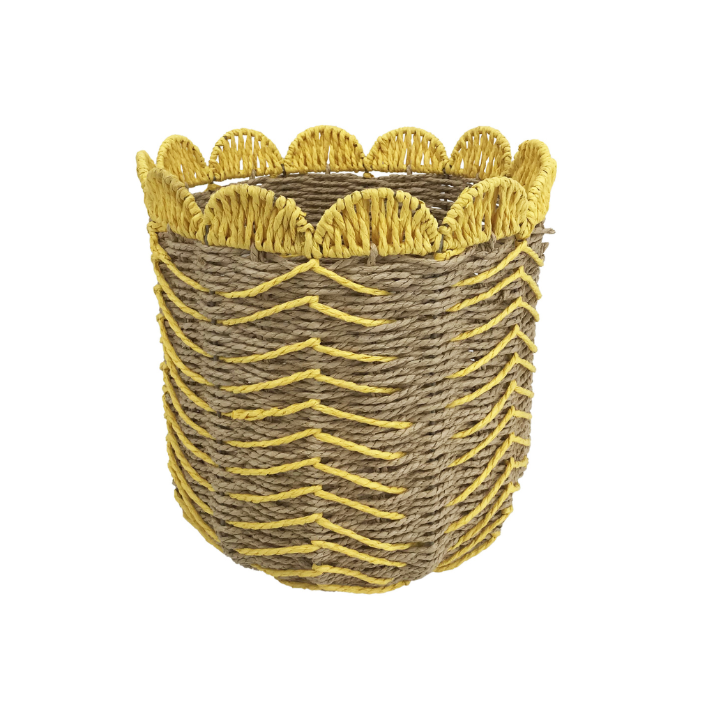 Mand D 35 x H 35 cm geel