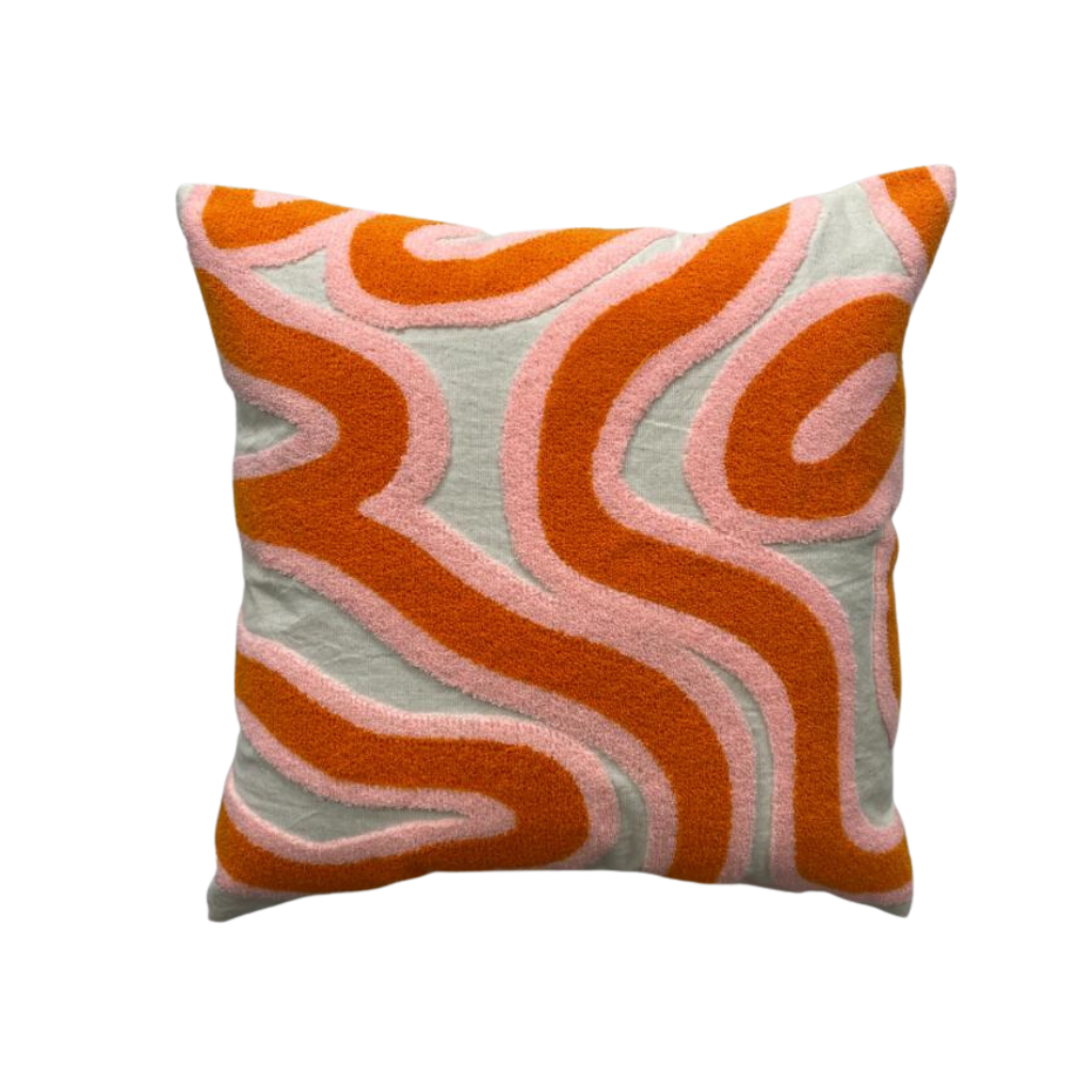 Kussen Lize oranje roze 50 x 50 cm