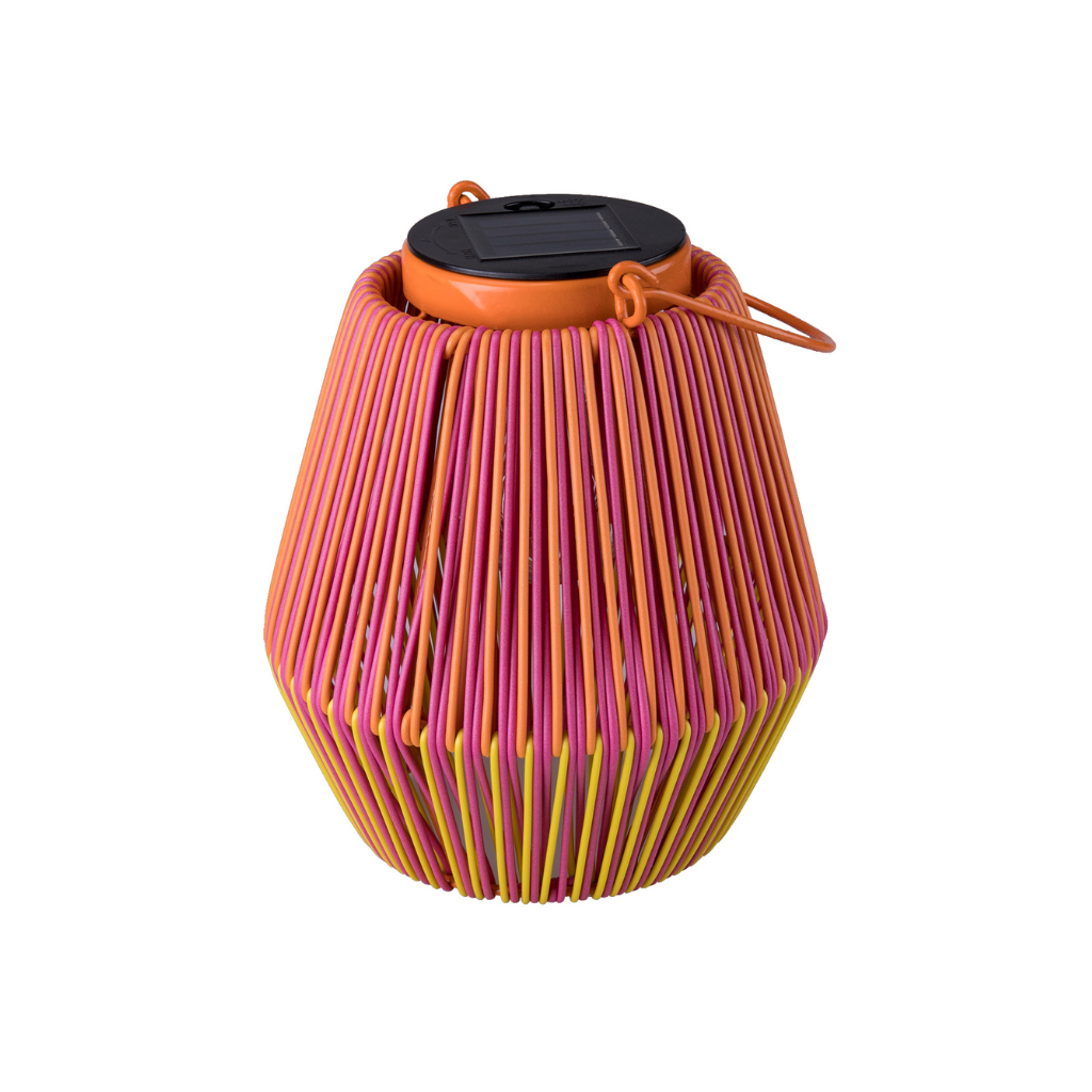 Solar lantaarn roze oranje 18 x 20 cm