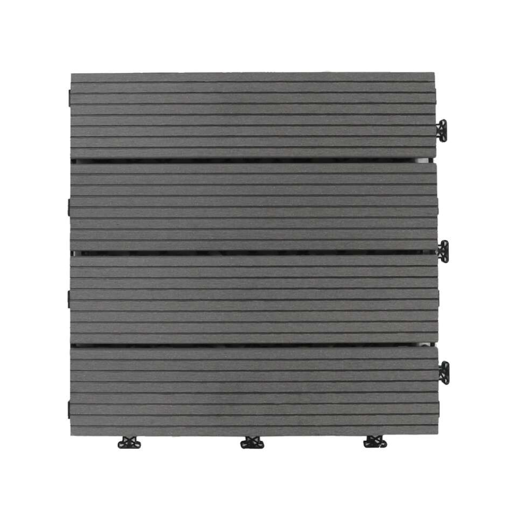 Terrastegel Qlik WPC antraciet 4 latjes 30 x 30 cm 10 stuks