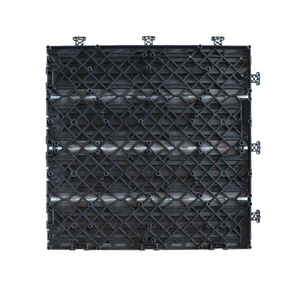 Terrastegel Qlik WPC antraciet 4 latjes 30 x 30 cm 10 stuks