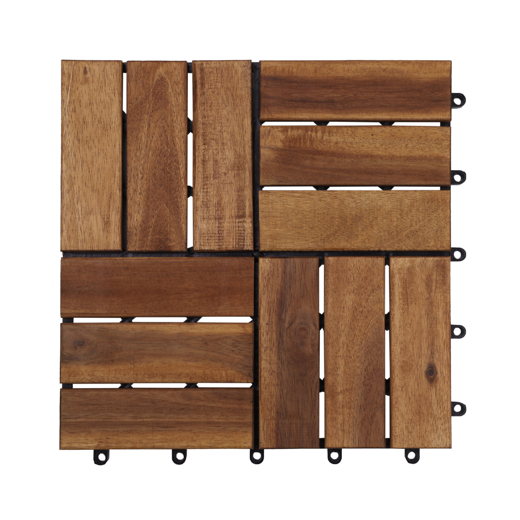 Terrastegel Qlik Acacia 12 latjes 30 x 30 cm 9 stuks