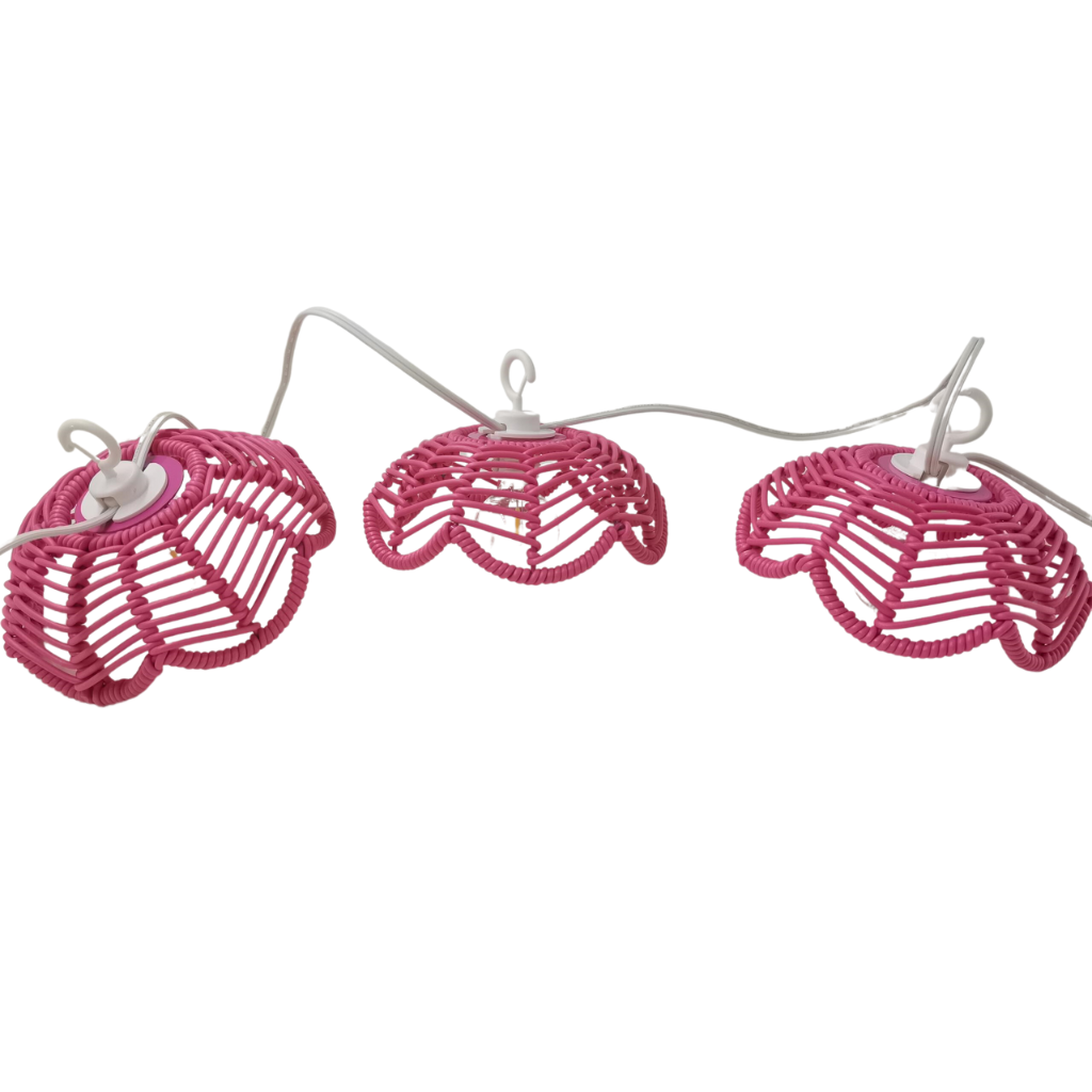 Solar partylight roze 8 lampjes 14 x 6