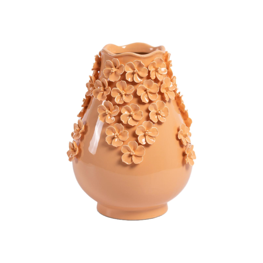 Vaas flowers peach 23 x 28 cm