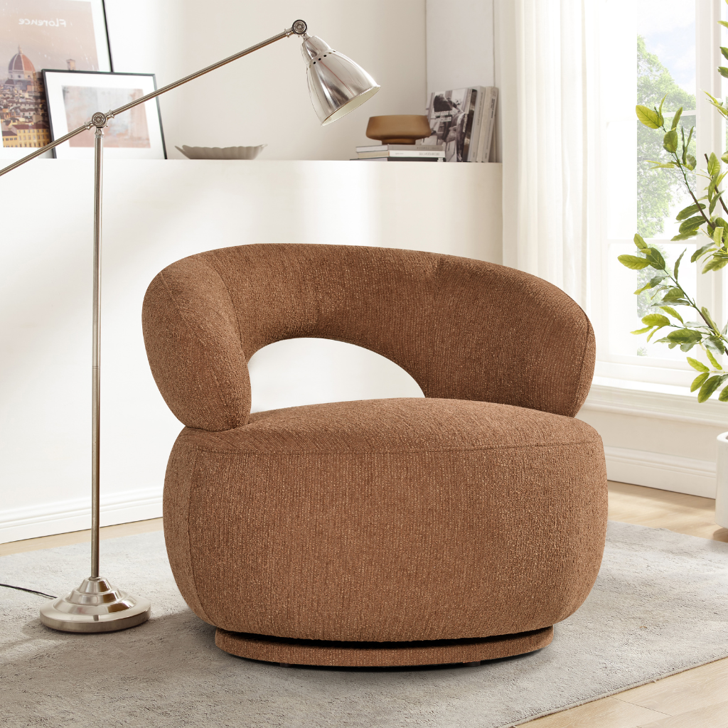 24Seven Draaifauteuil Faro Brick Geel 81 x 82,5 x 75,5 cm