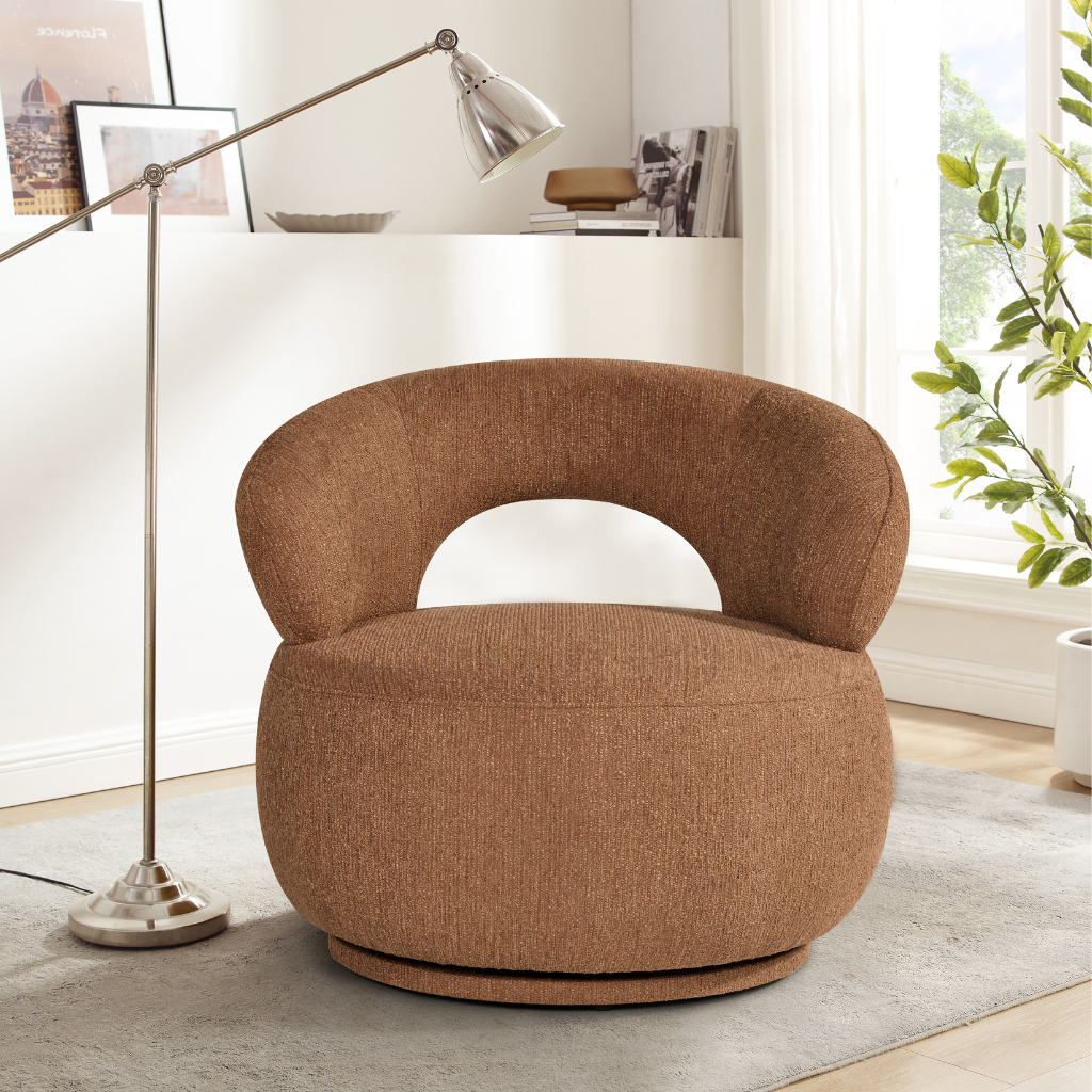 24Seven Draaifauteuil Faro Brick Geel 81 x 82,5 x 75,5 cm