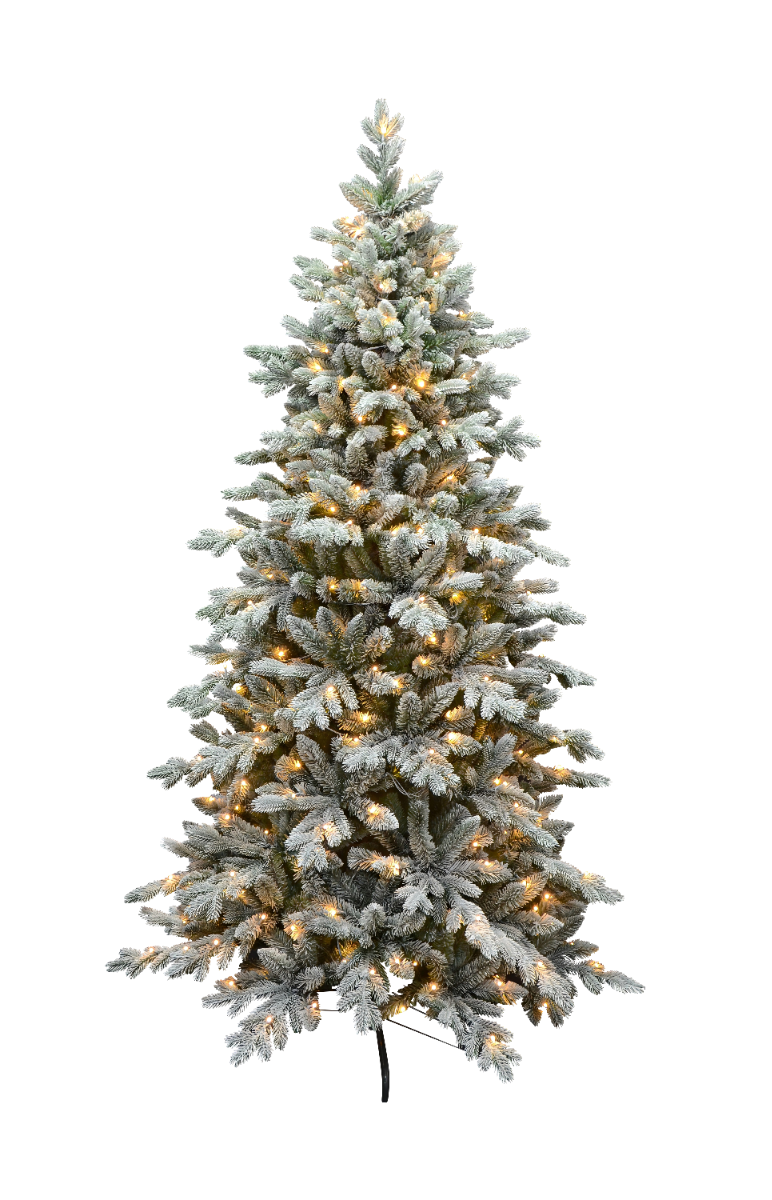 Evergreen kunstkerstboom Janga sneeuw met verlichting 210 x 134 cm