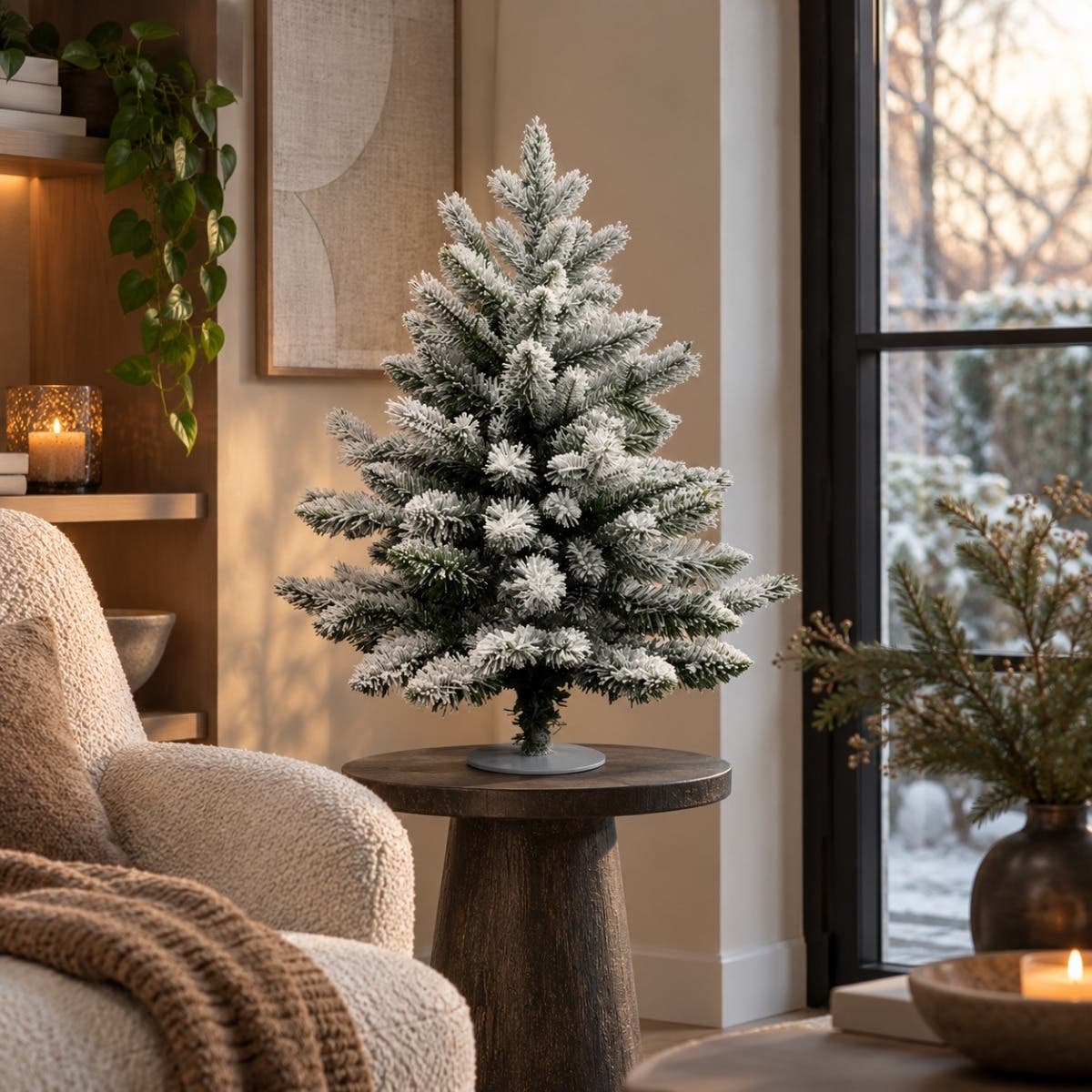 Evergreen Tafel Kunstkerstboom Janga Wit Sneeuw 60 x 50 cm