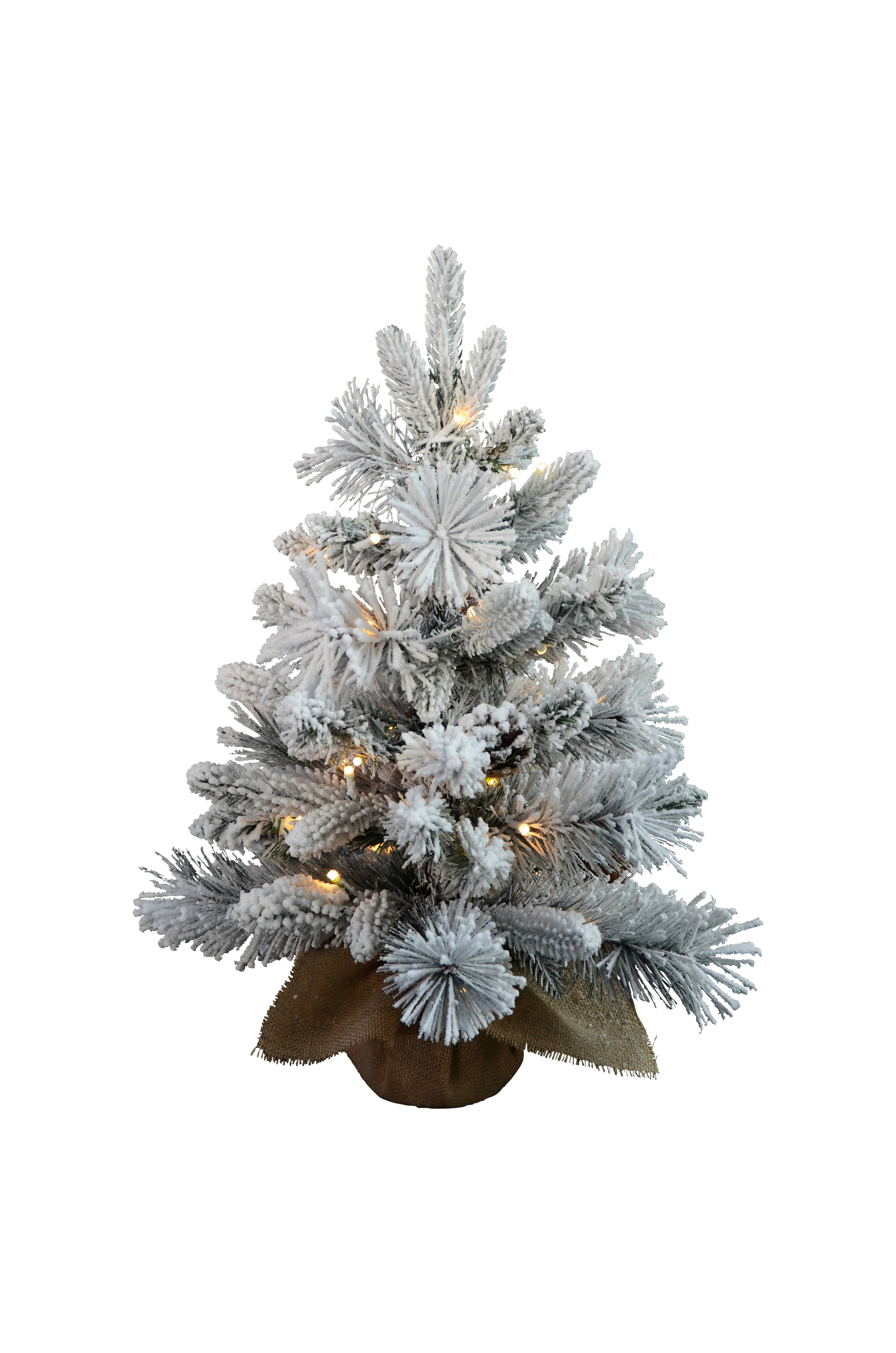 De Bosrand Pinecone Tafel Kunstkerstboom Sneeuw met Verlichting 60 x 42 cm