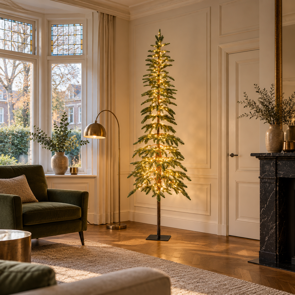Evergreen Kunstkerstboom Mountain Groen met Verlichting en Dimmer 210 x 60 cm