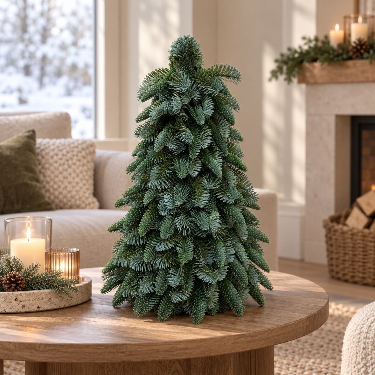 Evergreen Kunstkerstboom Nobilis met Houten Voet 60 x 55 cm