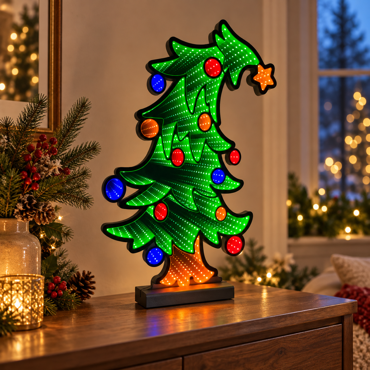 De Bosrand Verlicht Kerstfiguur Infinity Kerstboom 42 x 60 cm