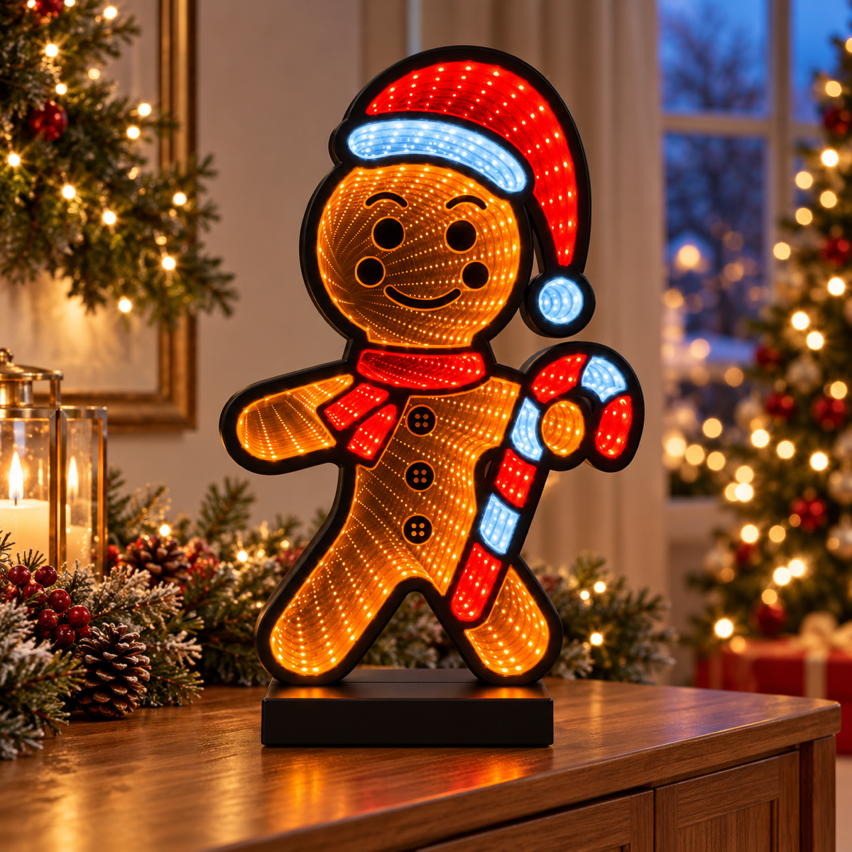 De Bosrand Verlicht Kerstfiguur Infinity Gingerbread 25 x 40 cm