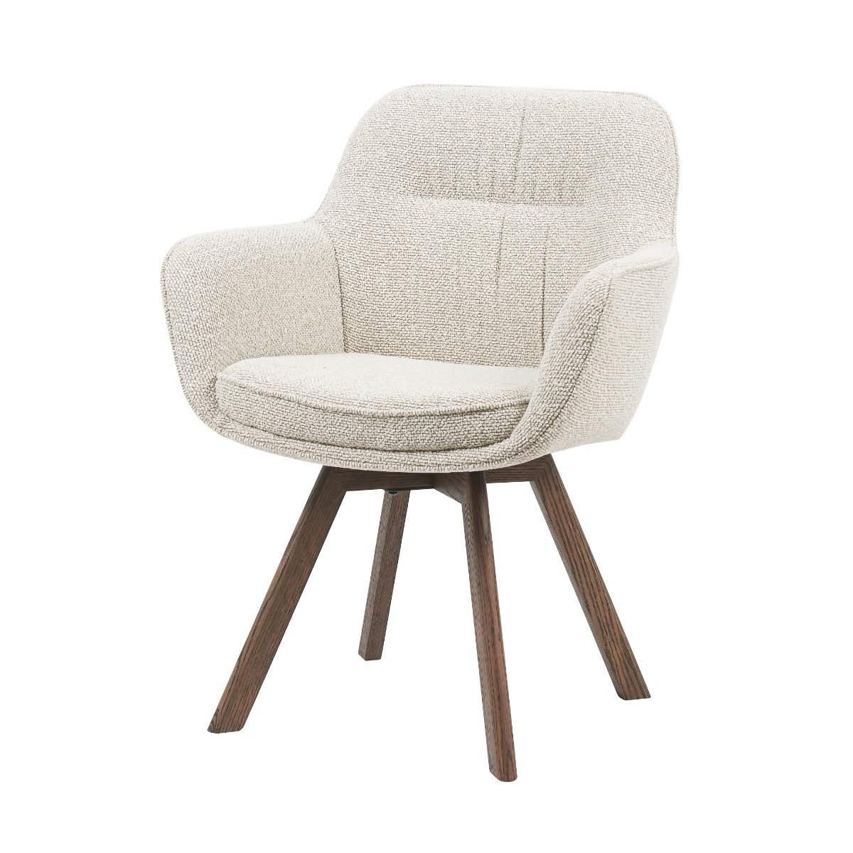 24Seven Seven Draaibare Eetkamerstoel Rocco Beige 62,5 x 64,5 x 86 cm