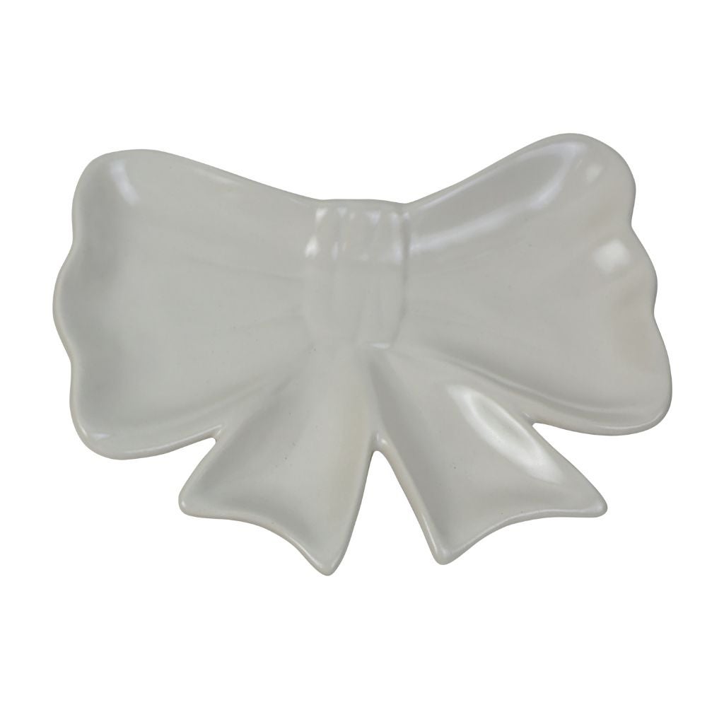 Schaaltje strik white 14.5 x 11 cm