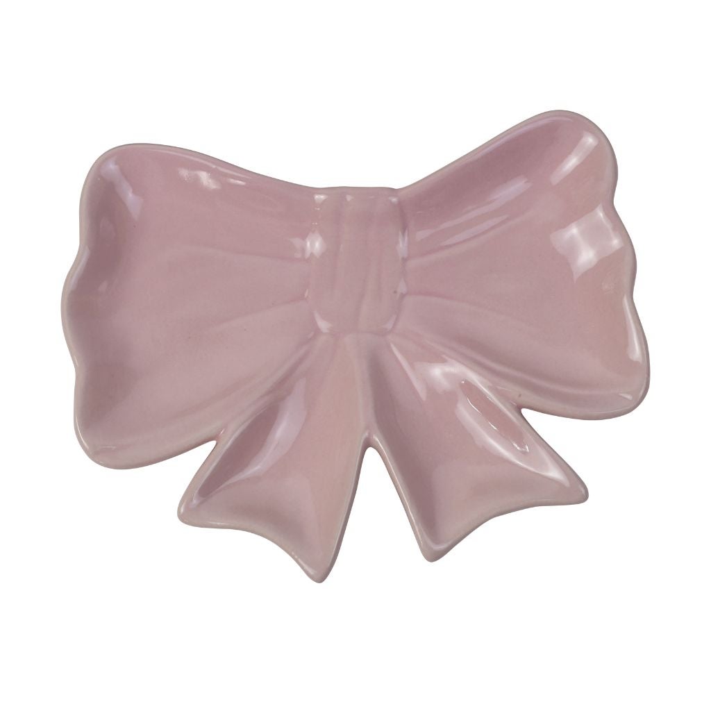 Schaaltje strik pink 14.5 x 11 cm