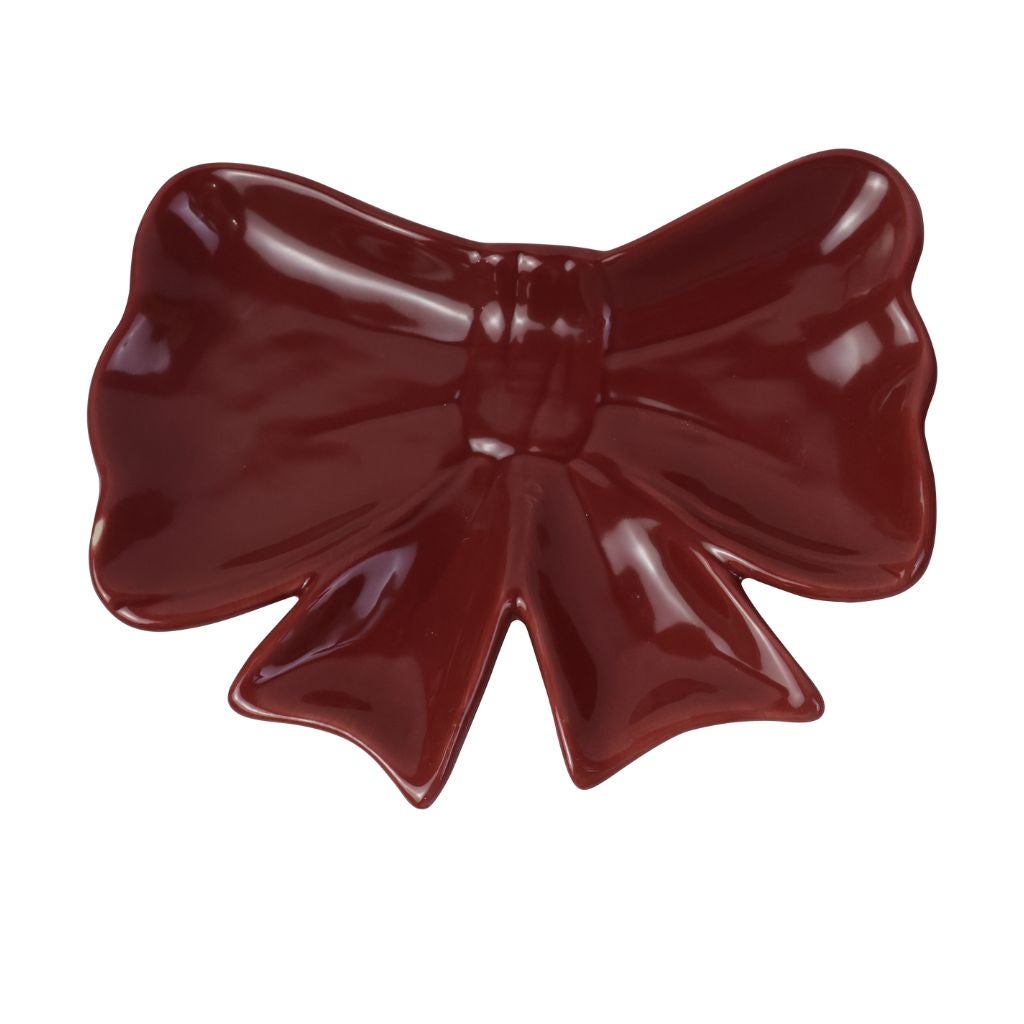 Schaaltje strik burgundy 21 x 16.5 cm