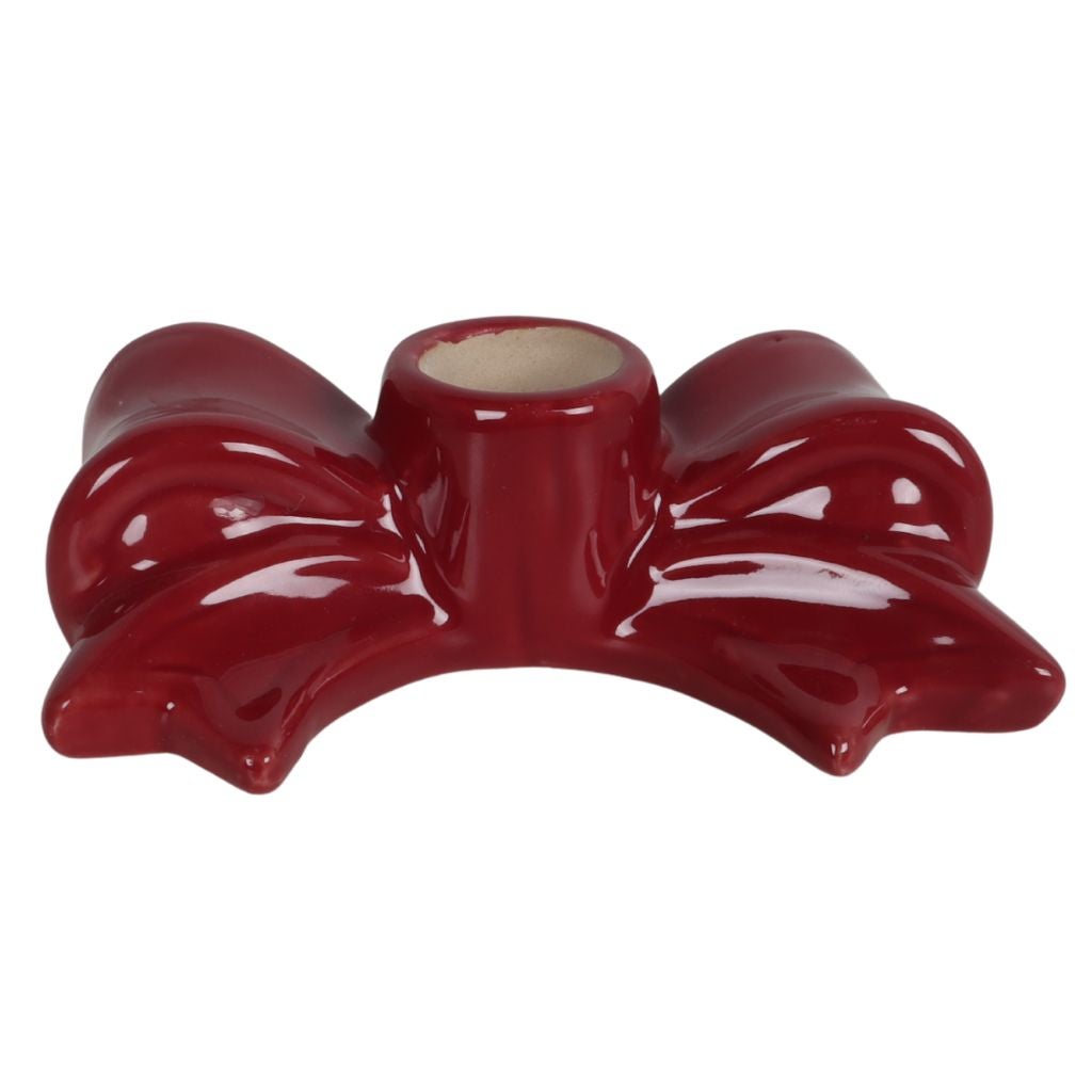 Kandelaar strik burgundy 11.5 x 6.5 x 3.5 cm