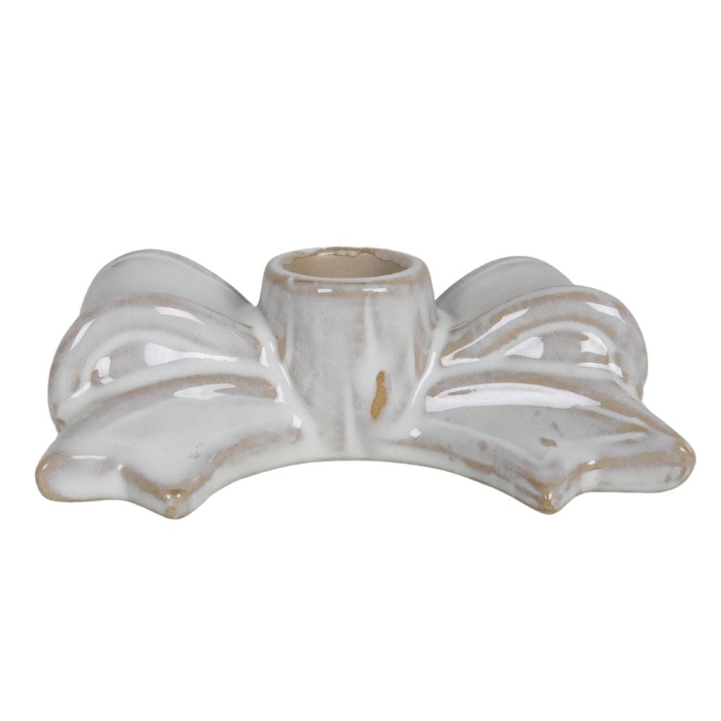 Kandelaar strik white 11.5 x 6.5 x 3.5 cm