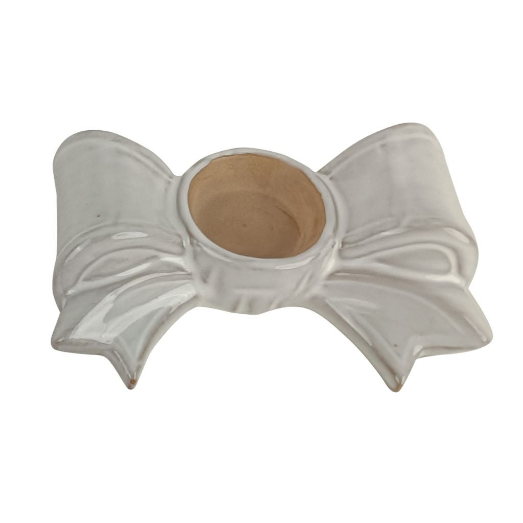 Waxinelichthouder strik white 15 x 9 x 4.5 cm