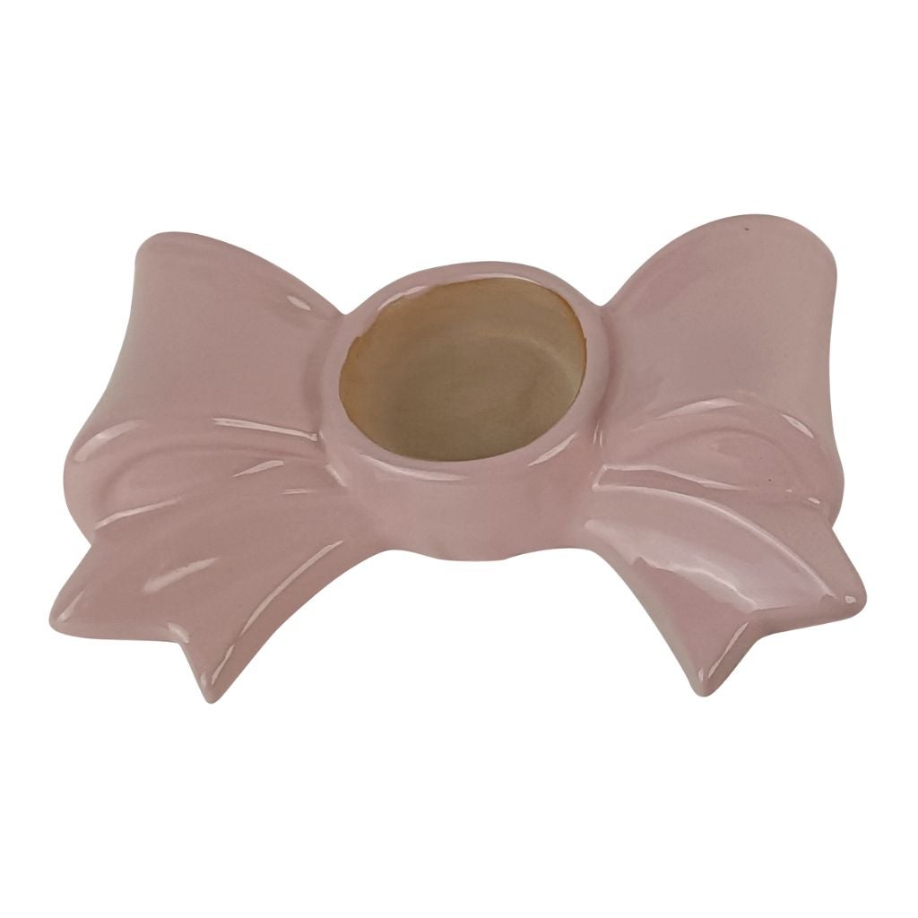 Waxinelichthouder strik pink 15 x 9 x 4.5 cm