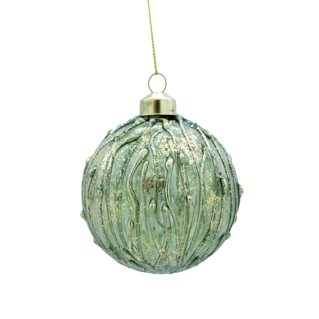 Kerstornament groen glas 8 cm