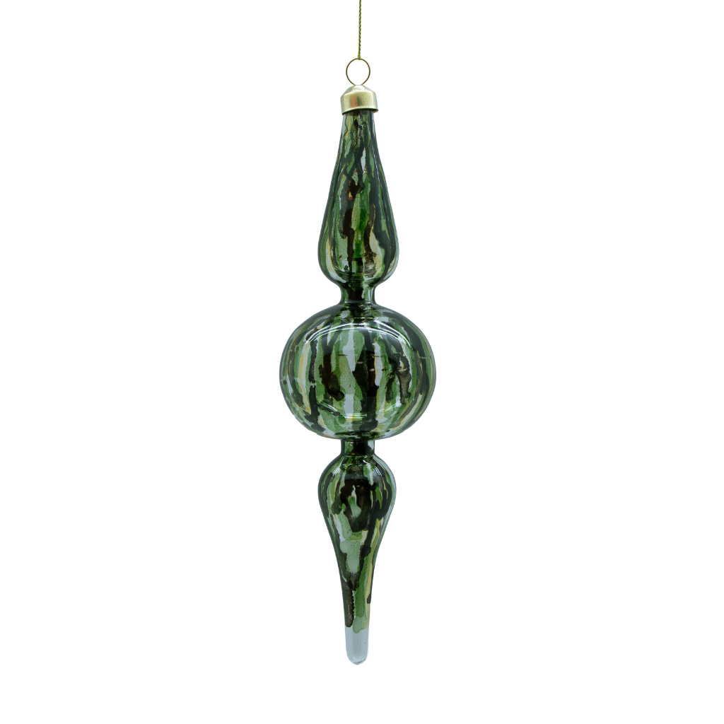 Kerstornament groen glas 23 cm