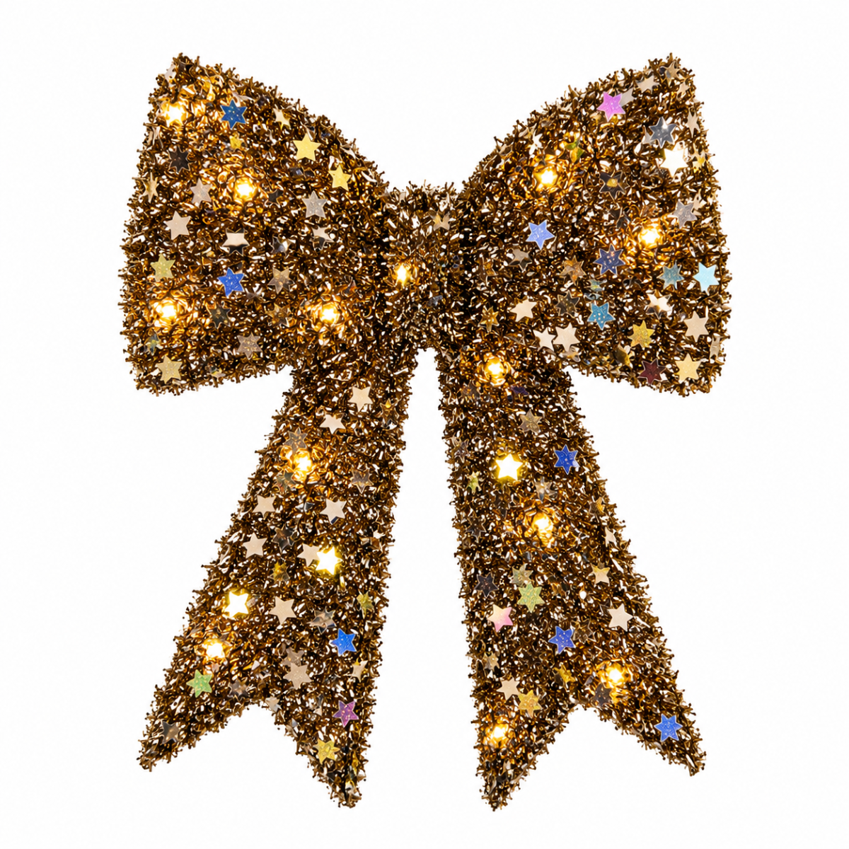 Strik glitter 10 LED lampjes champagne 18 x 23 cm