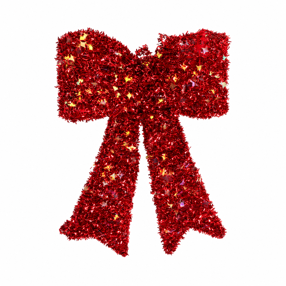 Strik glitter 10 LED lampjes rood 18 x 23 cm