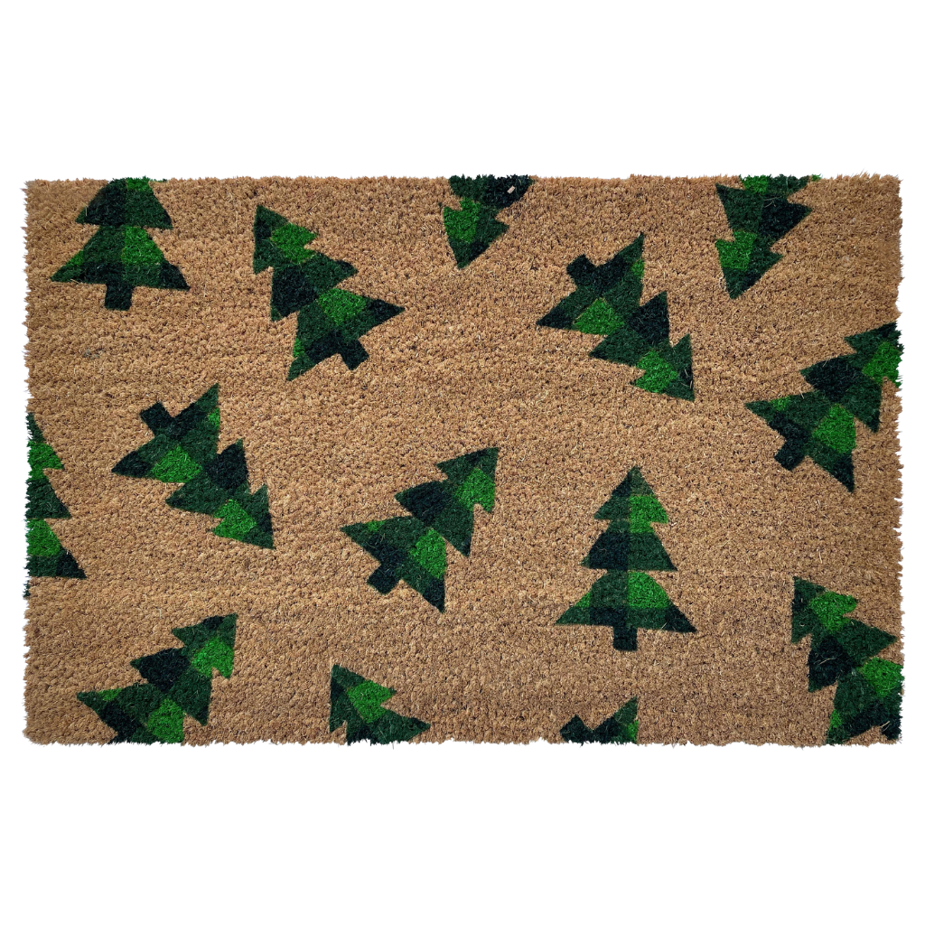 Deurmat kokos Christmas tree 40 x 60 cm
