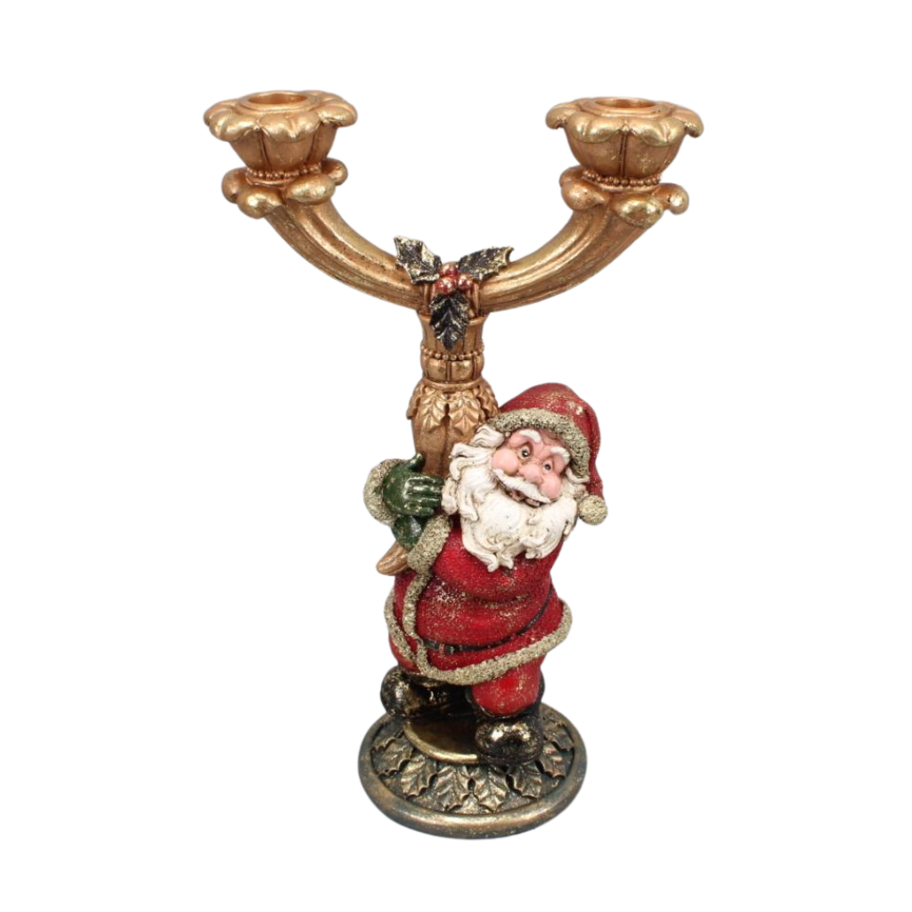 Kandelaar kerstman 17 x 29 cm