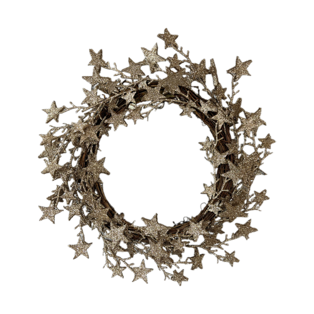 Krans gouden sterren 40 cm